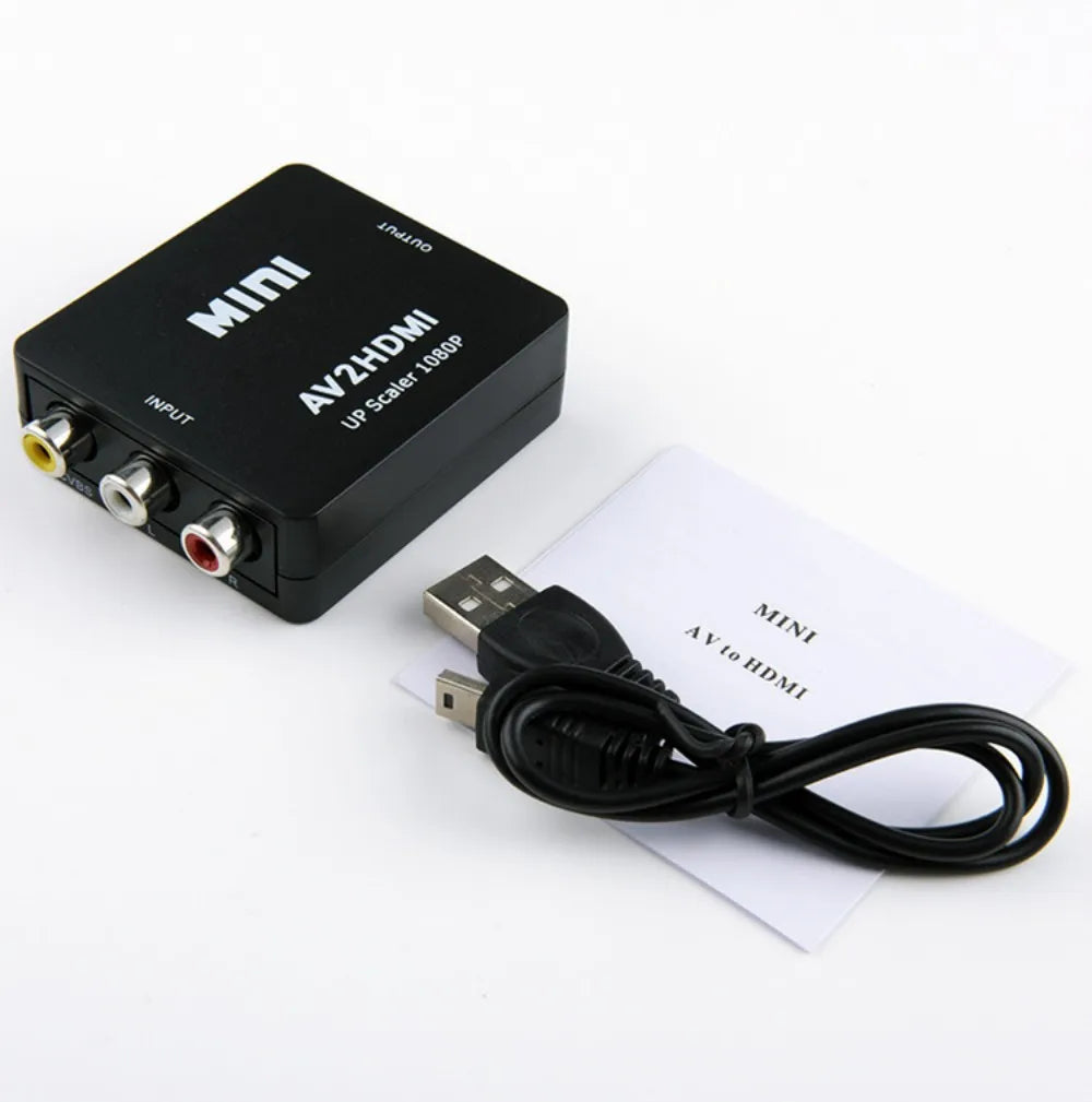 AV to HDMI Converter, RCA to HDMI, 1080P Mini RCA Composite